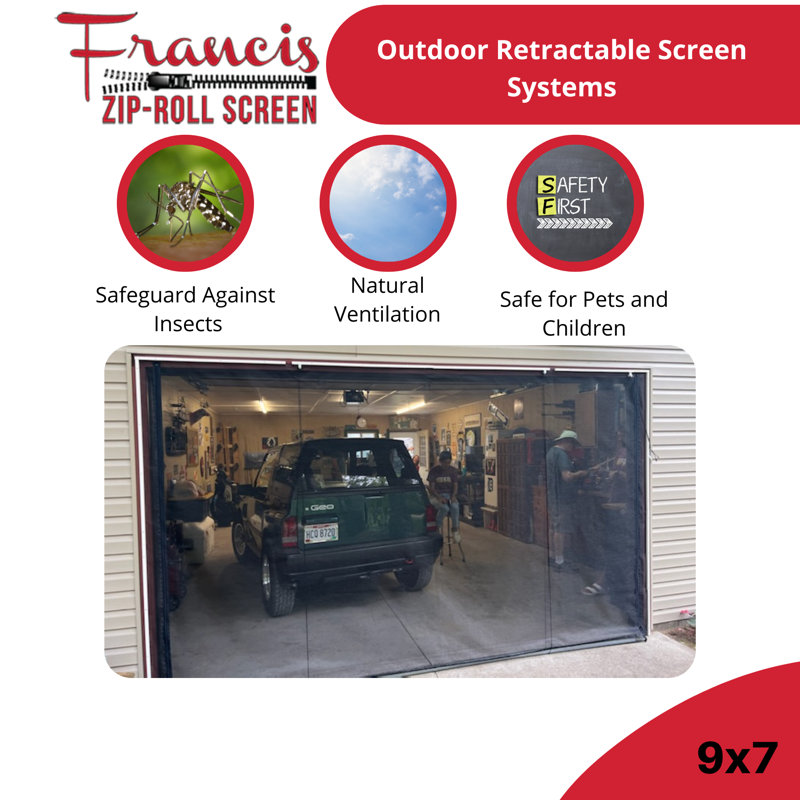 Francis ZipRoll Screen Retractable Screen For Garage Door & Reviews